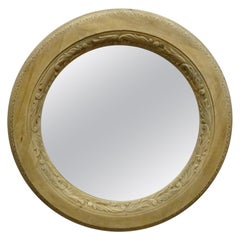 Vintage Unique Hand Carved Round Wall Mirror
