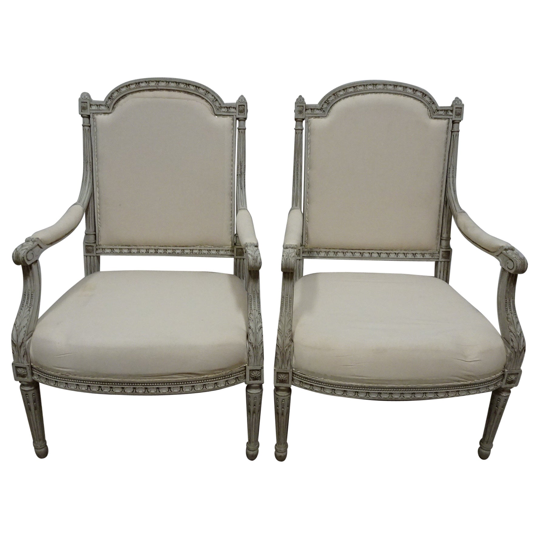 Unique Swedish Gustavian Style Armchairs For Sale
