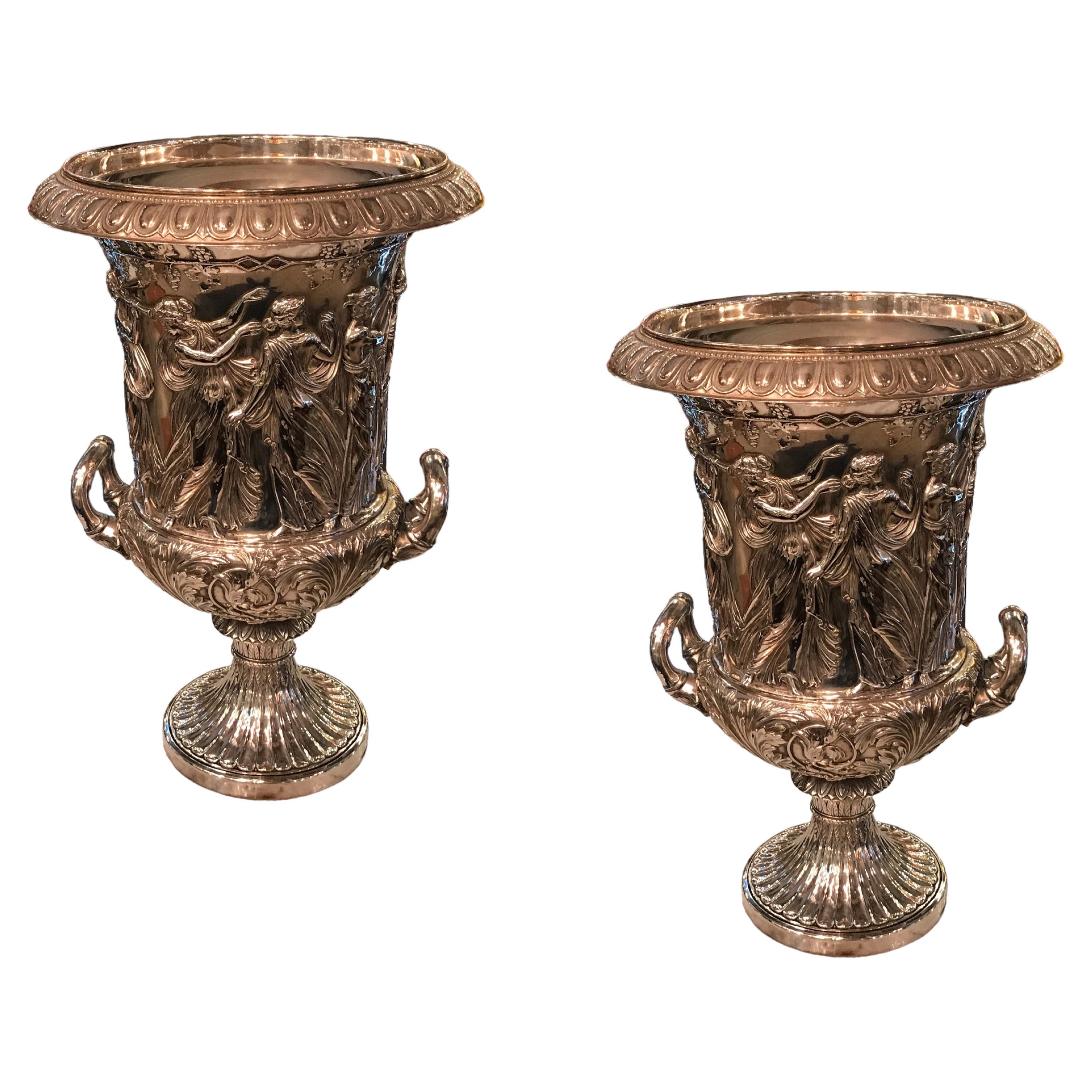 Pair of Champagne Coolers, Art Nouveau, Jugendstil, Liberty, 1859, Sign: Wmf