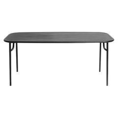 Petite Friture Week-End Medium Rectangular Dining Table in Black with Slats