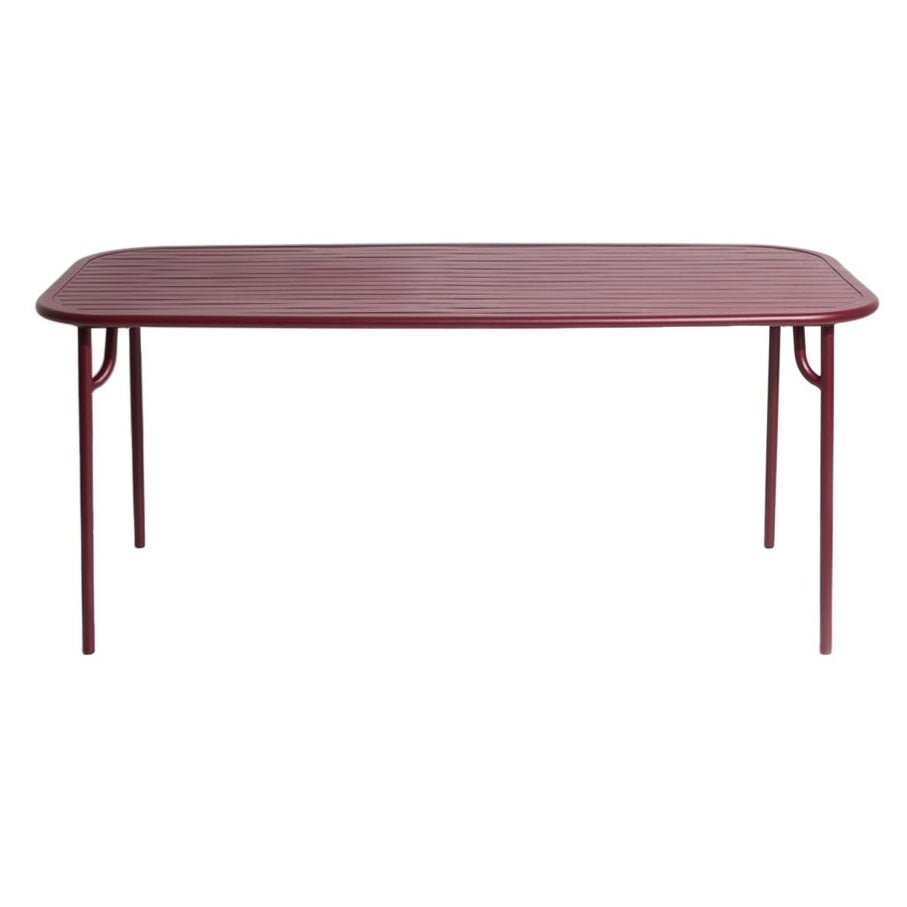Petite Friture Week-End Medium Rectangular Dining Table in Burgundy with Slats  For Sale