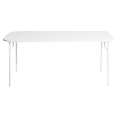 Petite Friture Week-End Medium Rectangular Dining Table in White with Slats