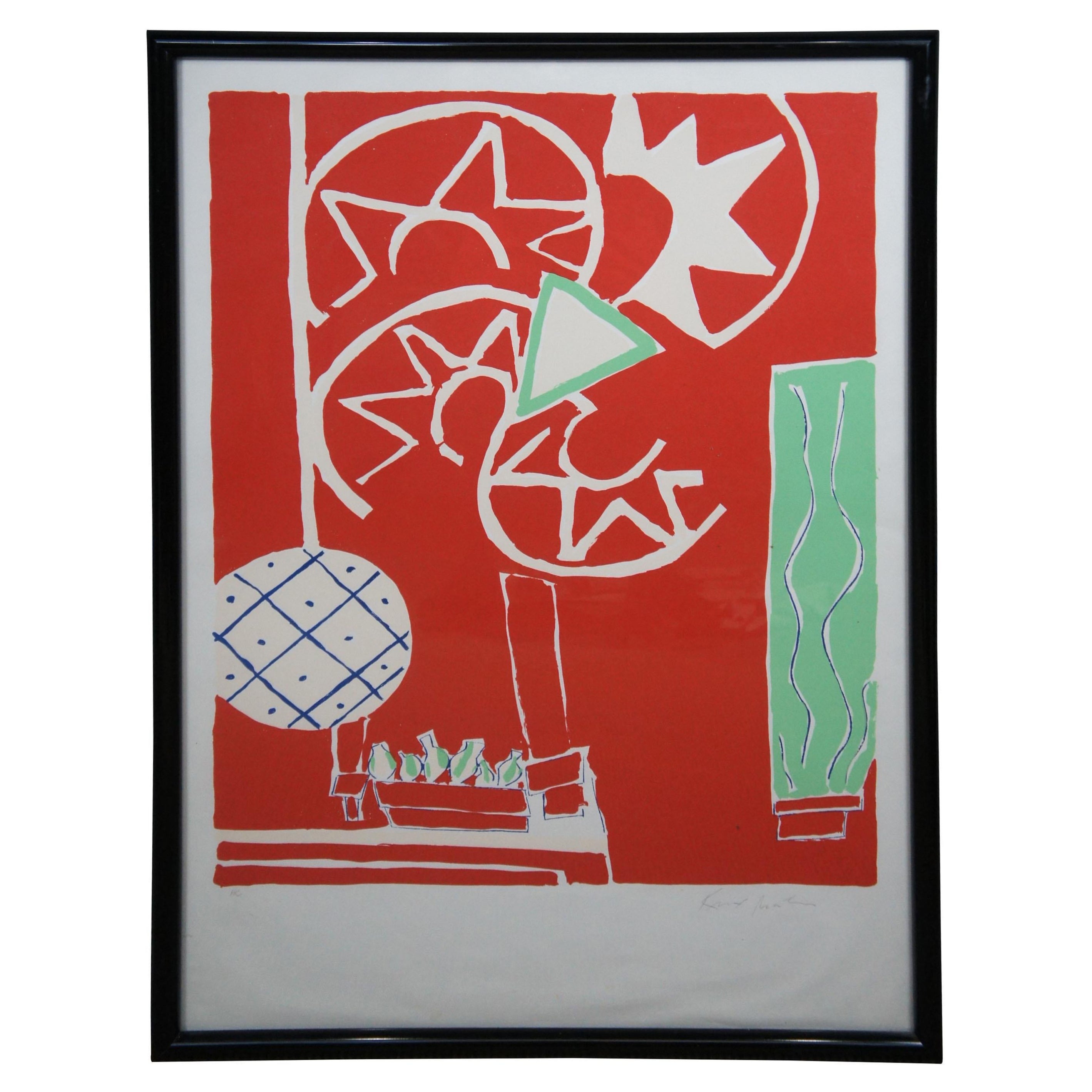 1981 Knox Martin "Flowers 3" Abstract Silkscreen Print Signed Artist Proof