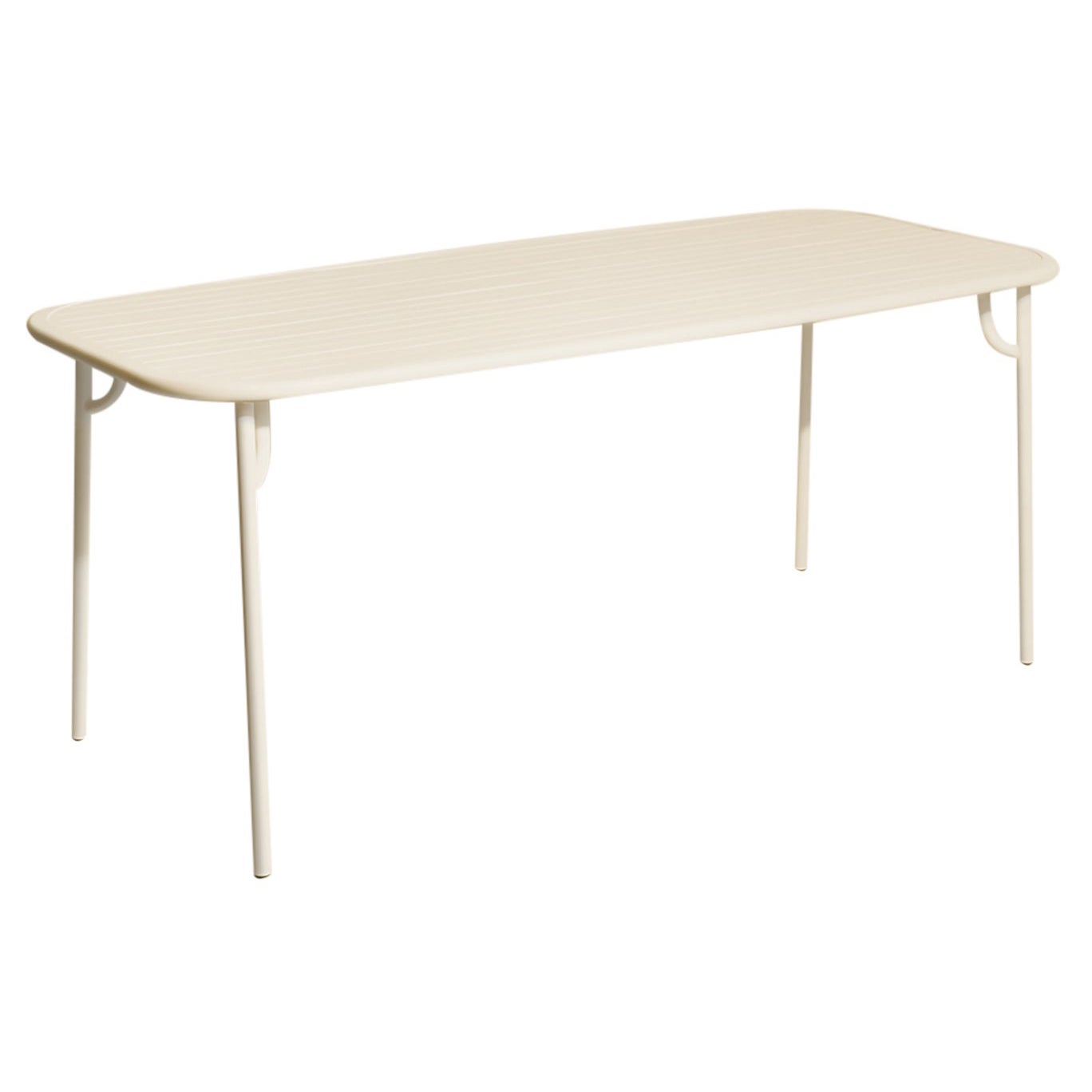 Petite Friture Week-End Medium Rectangular Dining Table in Ivory with Slats For Sale