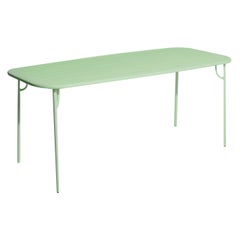 Petite Friture Week-End Medium Rectangular Dining Table in Pastel Green w Slats 