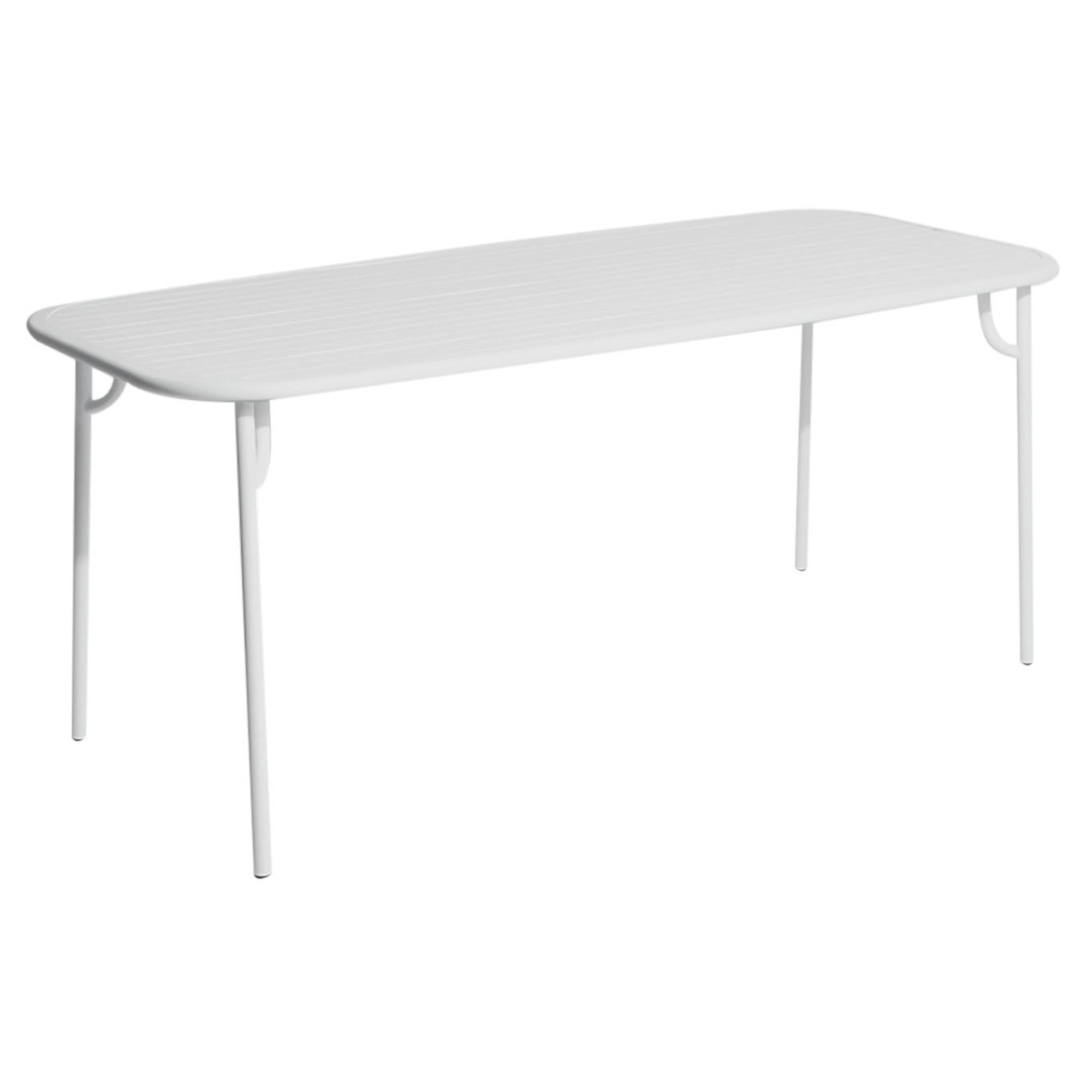 Petite Friture Week-End Medium Rectangular Dining Table in Pearl Grey with Slats For Sale