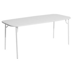 Petite Friture Week-End Medium Rectangular Dining Table in Pearl Grey with Slats