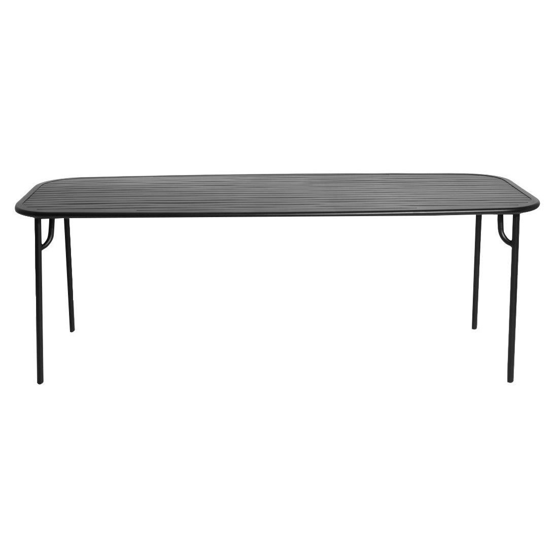 Petite Friture Week-End Large Rectangular Dining Table in Black with Slats For Sale