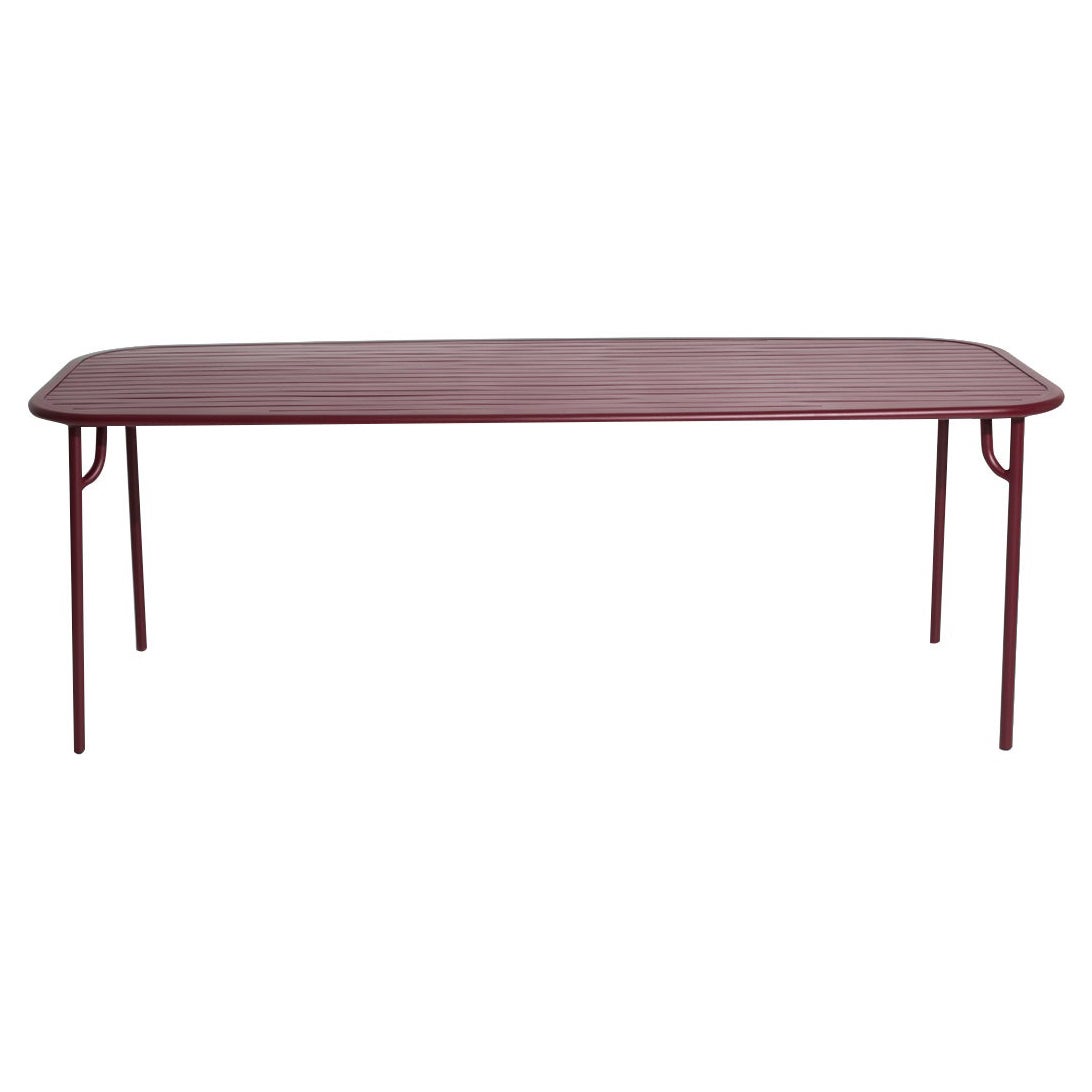 Petite Friture Week-End Large Rectangular Dining Table in Burgundy with Slats  For Sale
