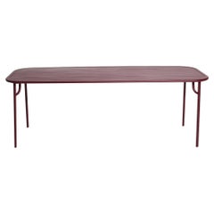 Petite Friture Week-End Large Rectangular Dining Table in Burgundy with Slats 