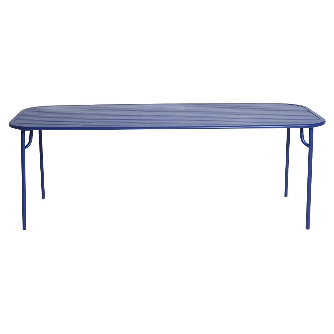 Petite Friture Week-End Large Rectangular Dining Table in Blue with Slats For Sale
