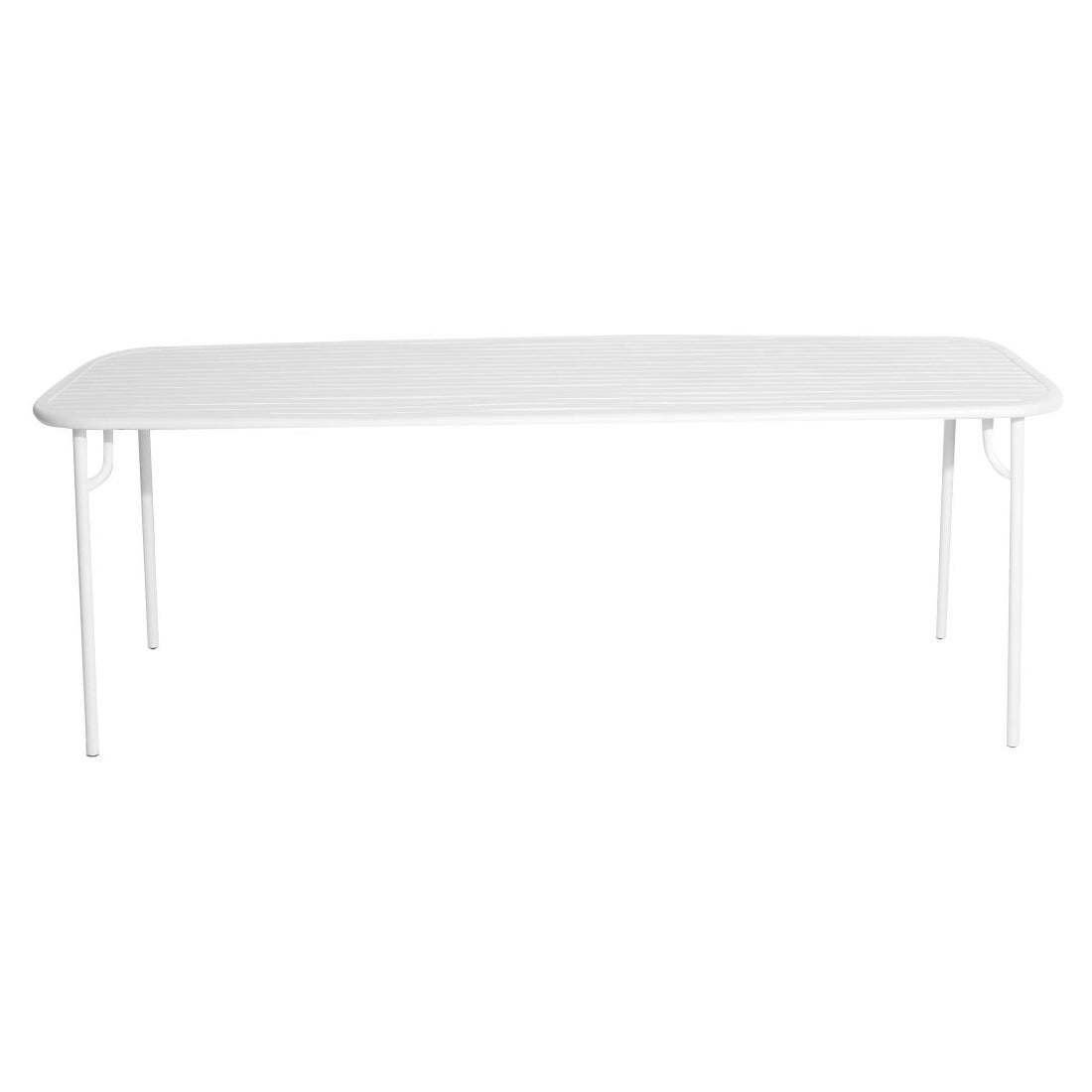 Petite Friture Week-End Large Rectangular Dining Table in White with Slats For Sale