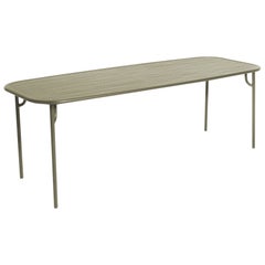 Petite Friture Week-End Large Rectangular Dining Table in Jade Green with Slats