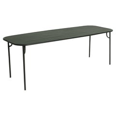 Petite Friture Week-End Large Rectangular Dining Table in Glass Green with Slats