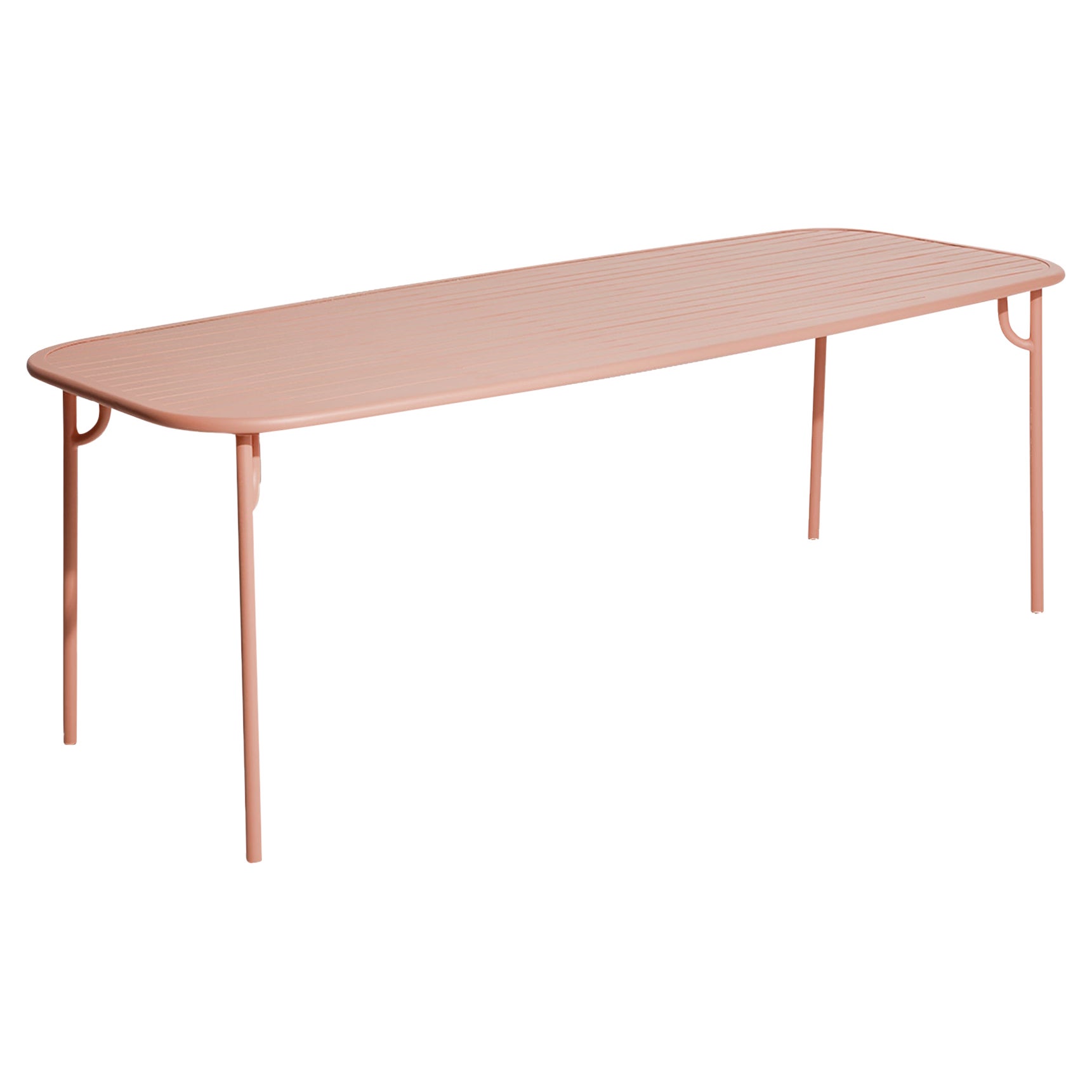 Petite Friture Week-End Large Rectangular Dining Table in Blush with Slats For Sale
