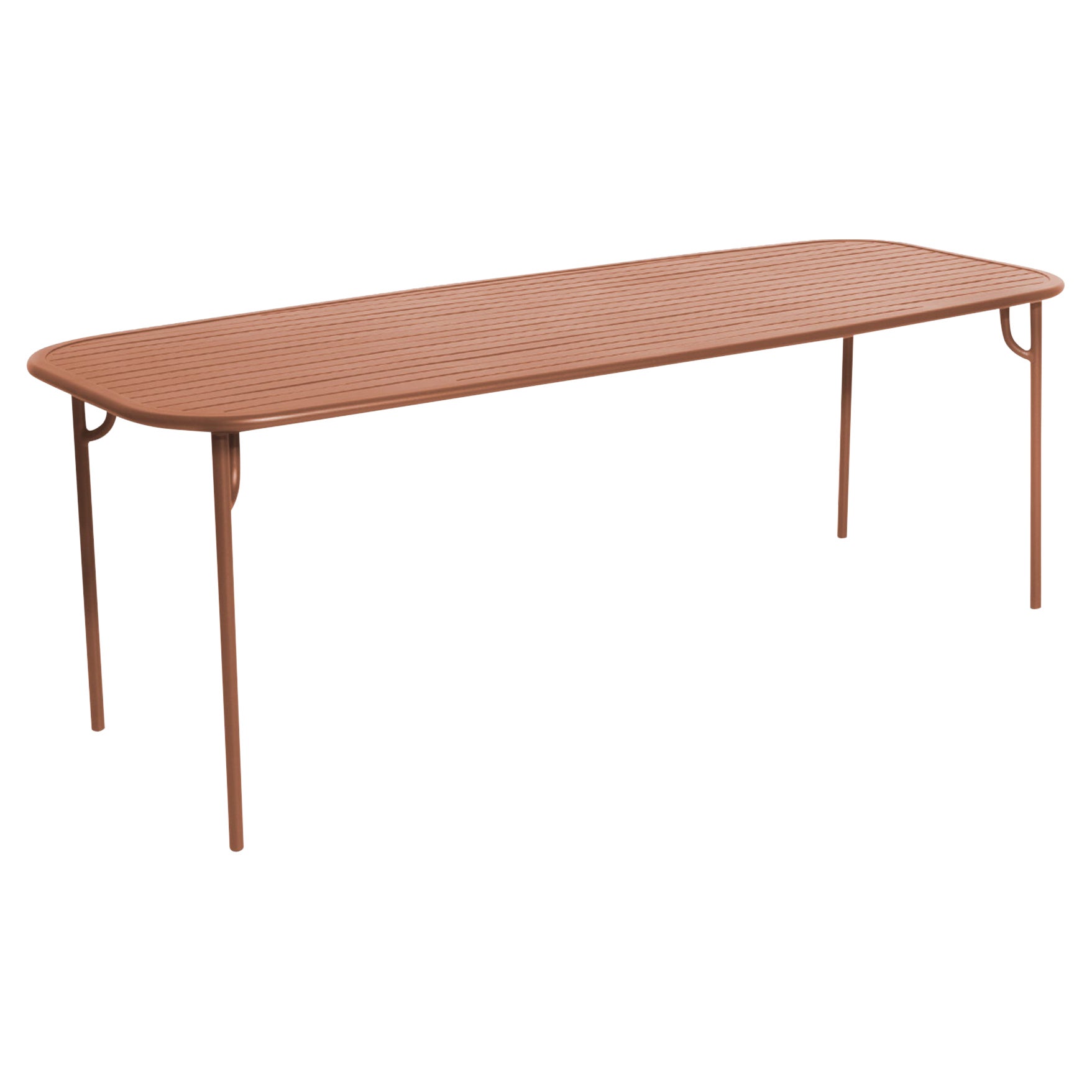 Petite Friture Week-End Large Rectangular Dining Table in Terracotta with Slats For Sale