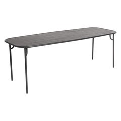 Petite Friture Week-End Large Rectangular Dining Table in Anthracite with Slats
