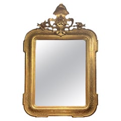 19th Century Tuscan Mirror with Golden Frame and Original Mirror