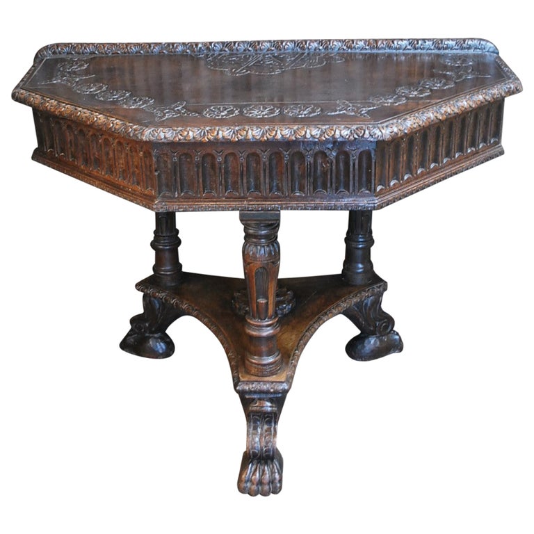 Italian Oak Hall Table For Sale at 1stDibs