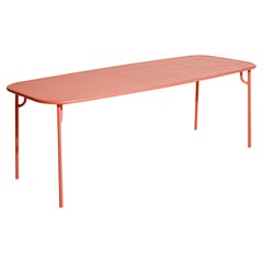 Petite Friture Week-End Large Rectangular Dining Table in Coral with Slats