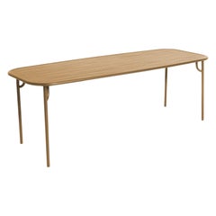Petite Friture Week-End Large Rectangular Dining Table in Gold with Slats