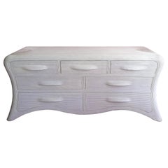 Vintage Betty Cobonpue style Pencil Reed & Wood Sideboard With Drawers USA 1980s