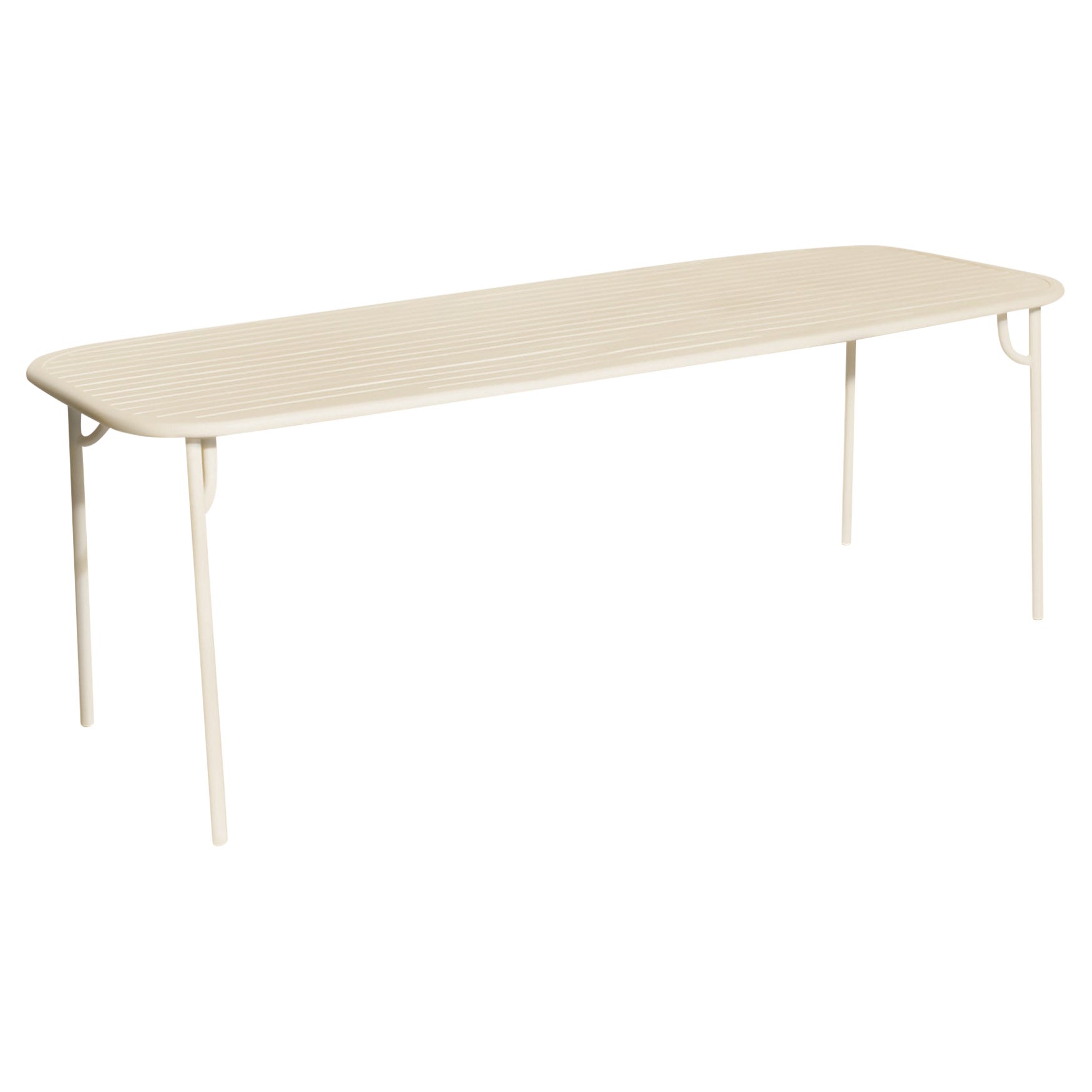 Petite Friture Week-End Large Rectangular Dining Table in Ivory with Slats For Sale