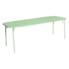 Petite Friture Week-End Large Rectangular Dining Table in Pastel Green w Slats 