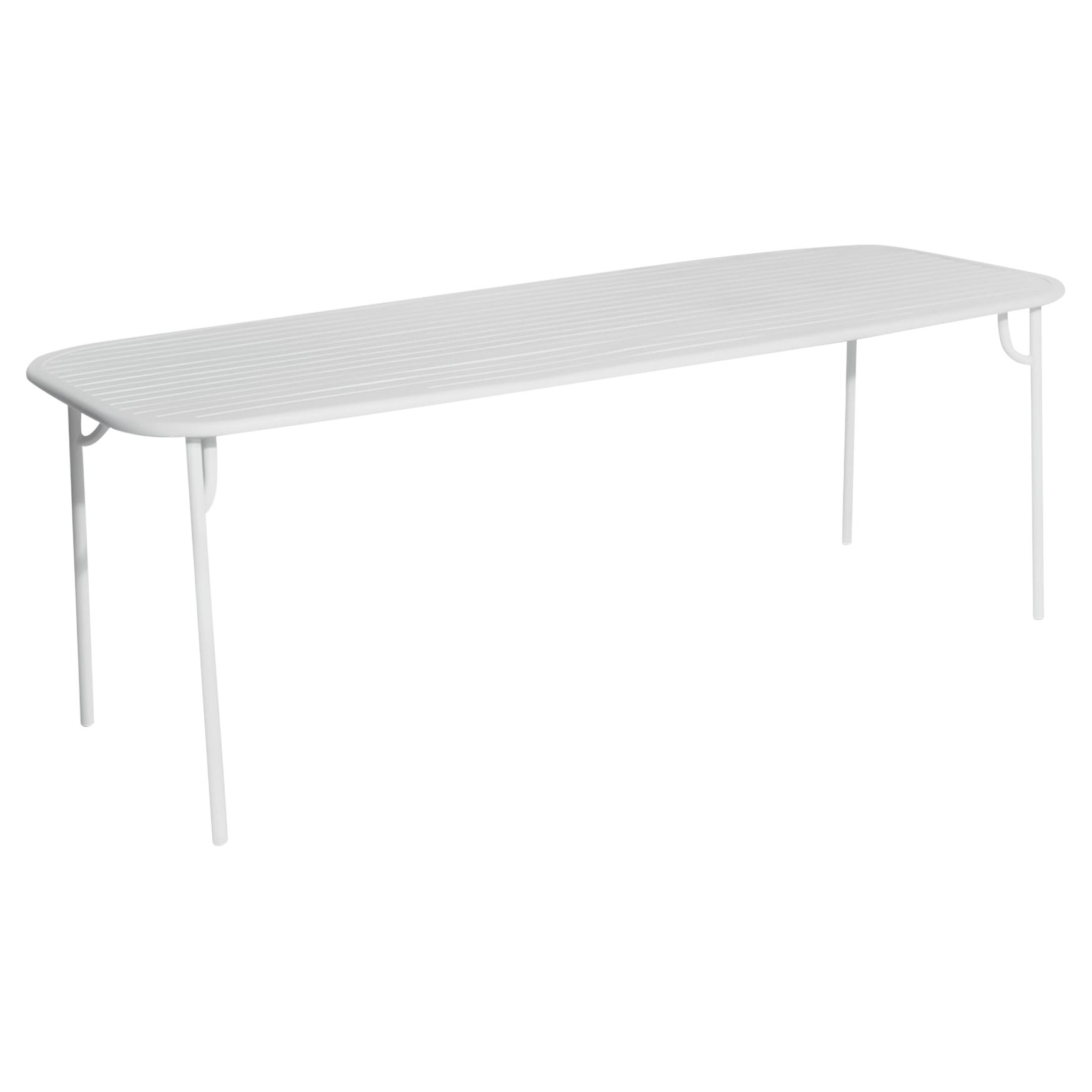 Petite Friture Week-End Large Rectangular Dining Table in Pearl Grey with Slats For Sale