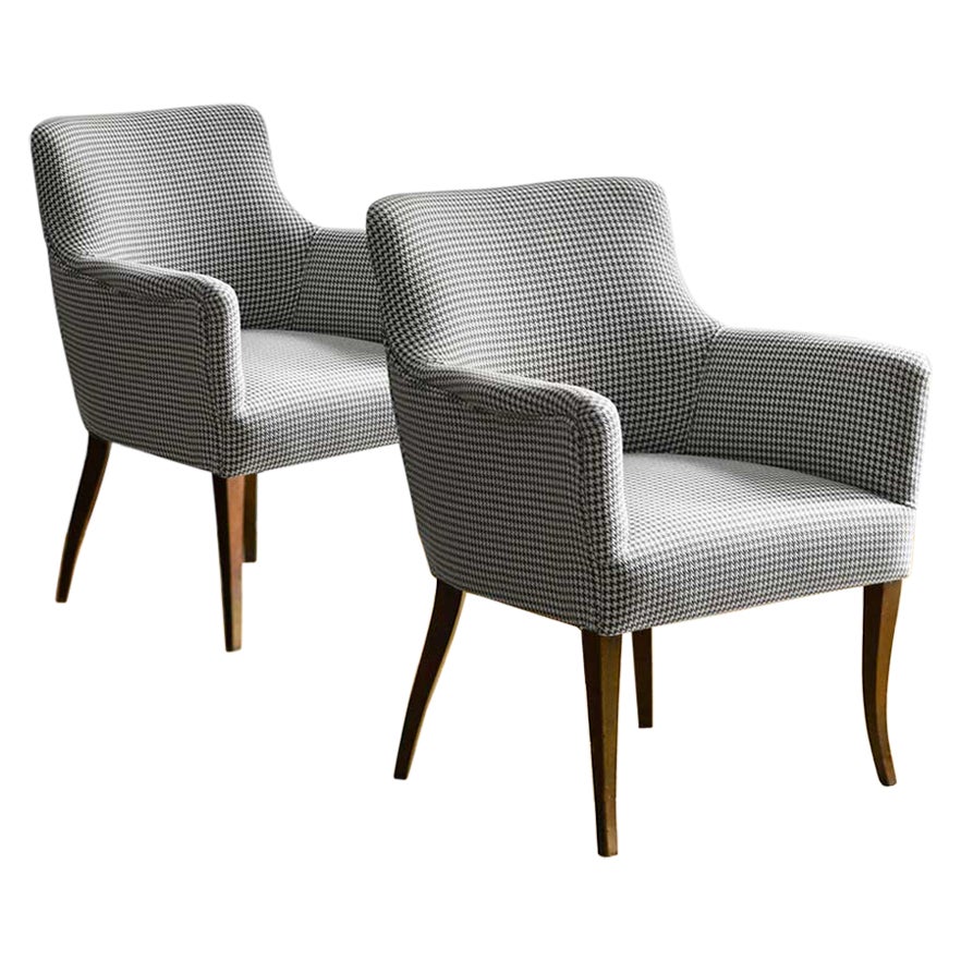 Midcentury Armchairs Reupholstered in Dedar Fabric 'Set of 2'