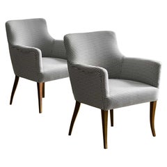 Vintage Midcentury Armchairs Reupholstered in Dedar Fabric 'Set of 2'