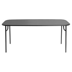 Petite table de salle à manger rectangulaire moyenne Week-end de Friture en aluminium noir