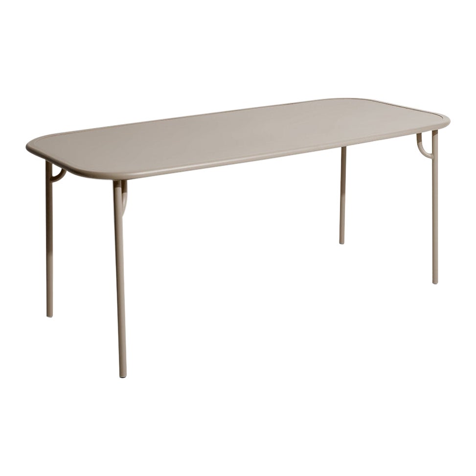 Petite Friture Week-End Medium Plain Rectangular Dining Table in Dune Aluminium For Sale