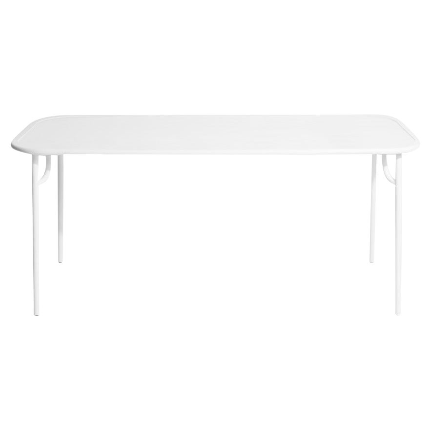 Petite Friture Week-End Medium Plain Rectangular Dining Table in White Aluminium For Sale