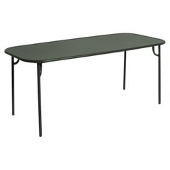 Petite Friture Week-End Medium Plain Rectangular Dining Table in Glas Grün