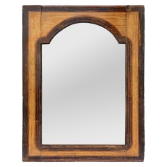 Small Antique Wall Mirror in Polychrome Wood, circa 1890