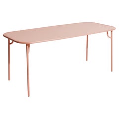 Petite Friture Week-End Medium Plain Rectangular Dining Table in Blush Aluminium