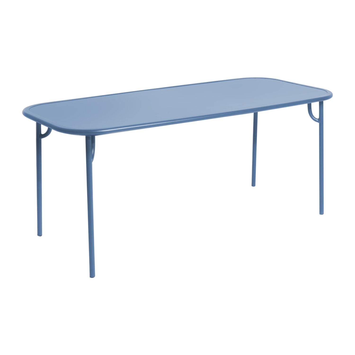 Petite Friture Week-End Medium Plain Rectangular Dining Table in Azur Blue For Sale