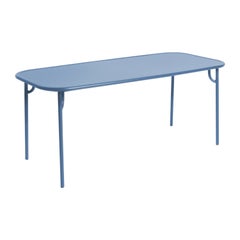 Petite Friture Week-End Medium Plain Rectangular Dining Table in Azur Blue