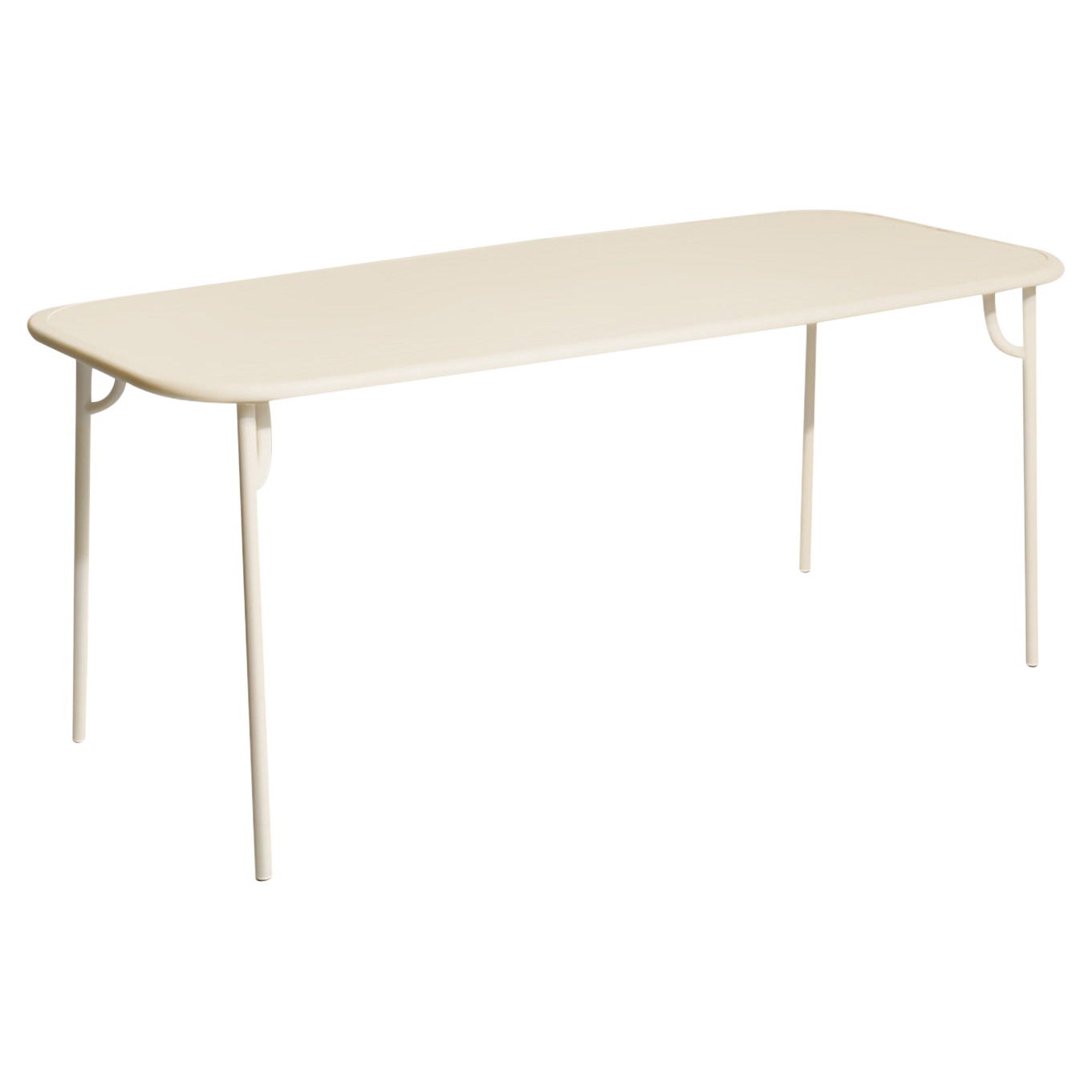 Petite Friture Week-End Medium Plain Rectangular Dining Table in Ivory Aluminium For Sale