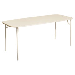 Petite table de salle à manger rectangulaire moyenne Week-end de Friture en aluminium ivoire