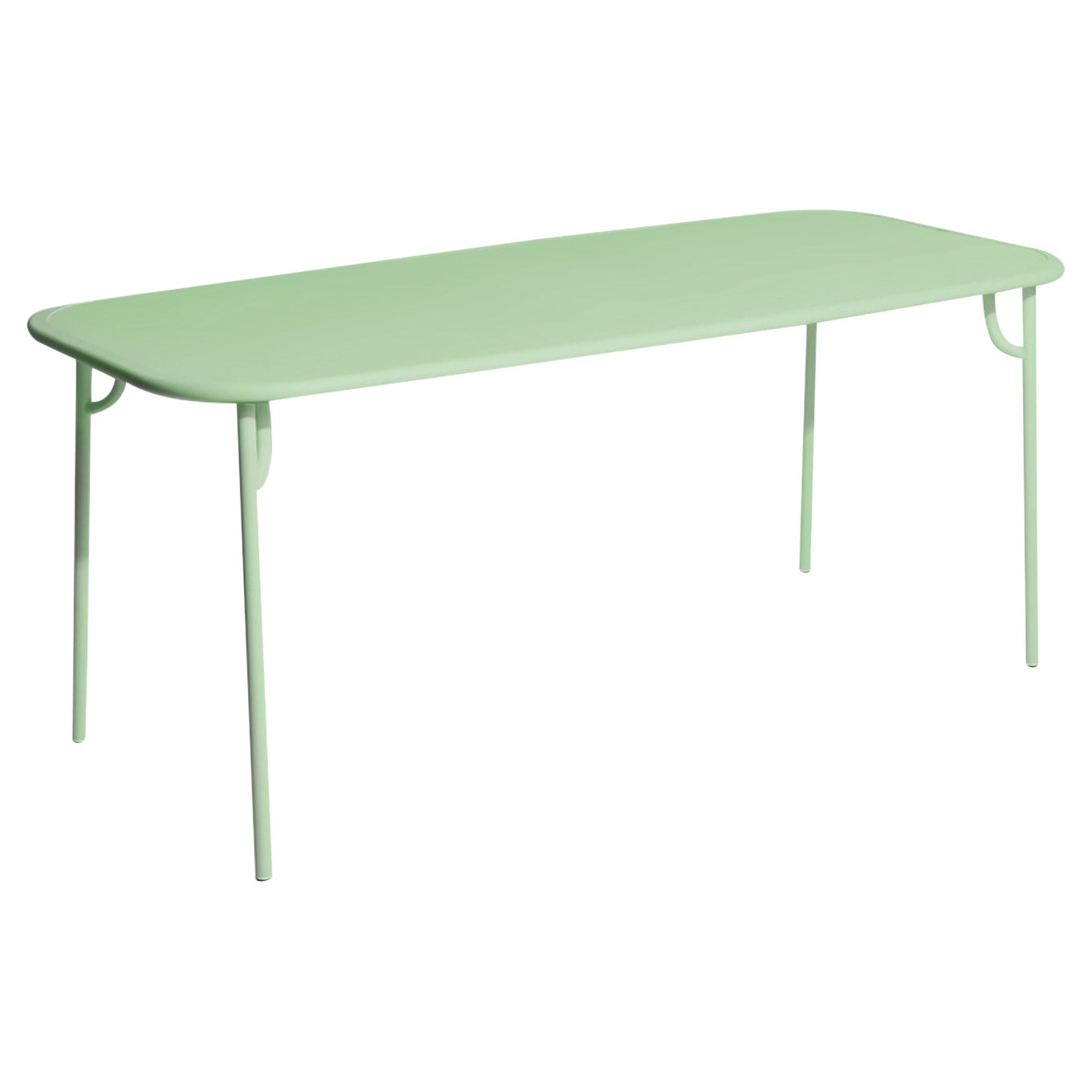 Petite Friture Week-End Medium Plain Rectangular Dining Table in Pastel Green For Sale