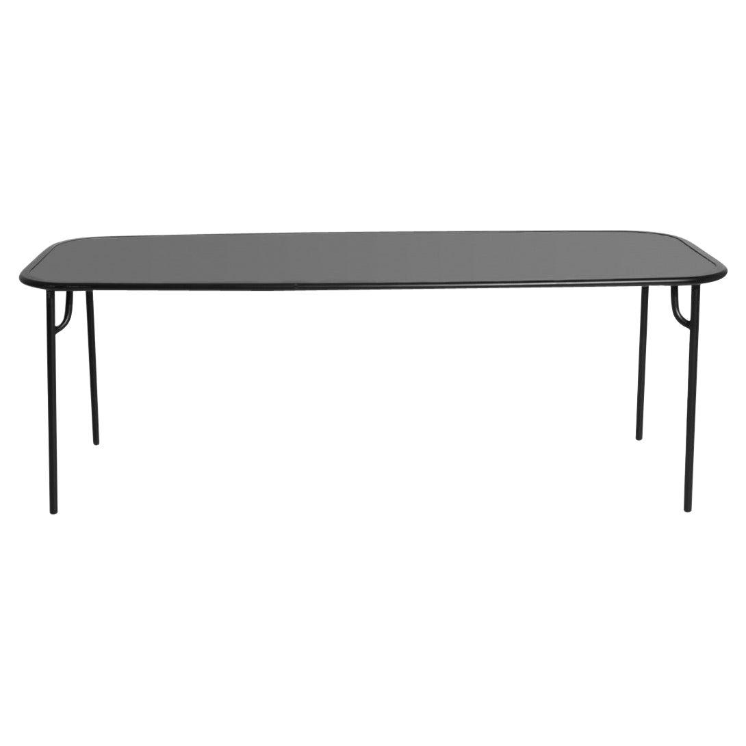 Petite table de salle à manger rectangulaire en aluminium noir Week-end de Friture
