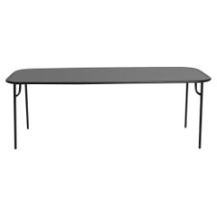 Petite Friture Week-End Large Plain Rectangular Dining Table in Black Aluminium