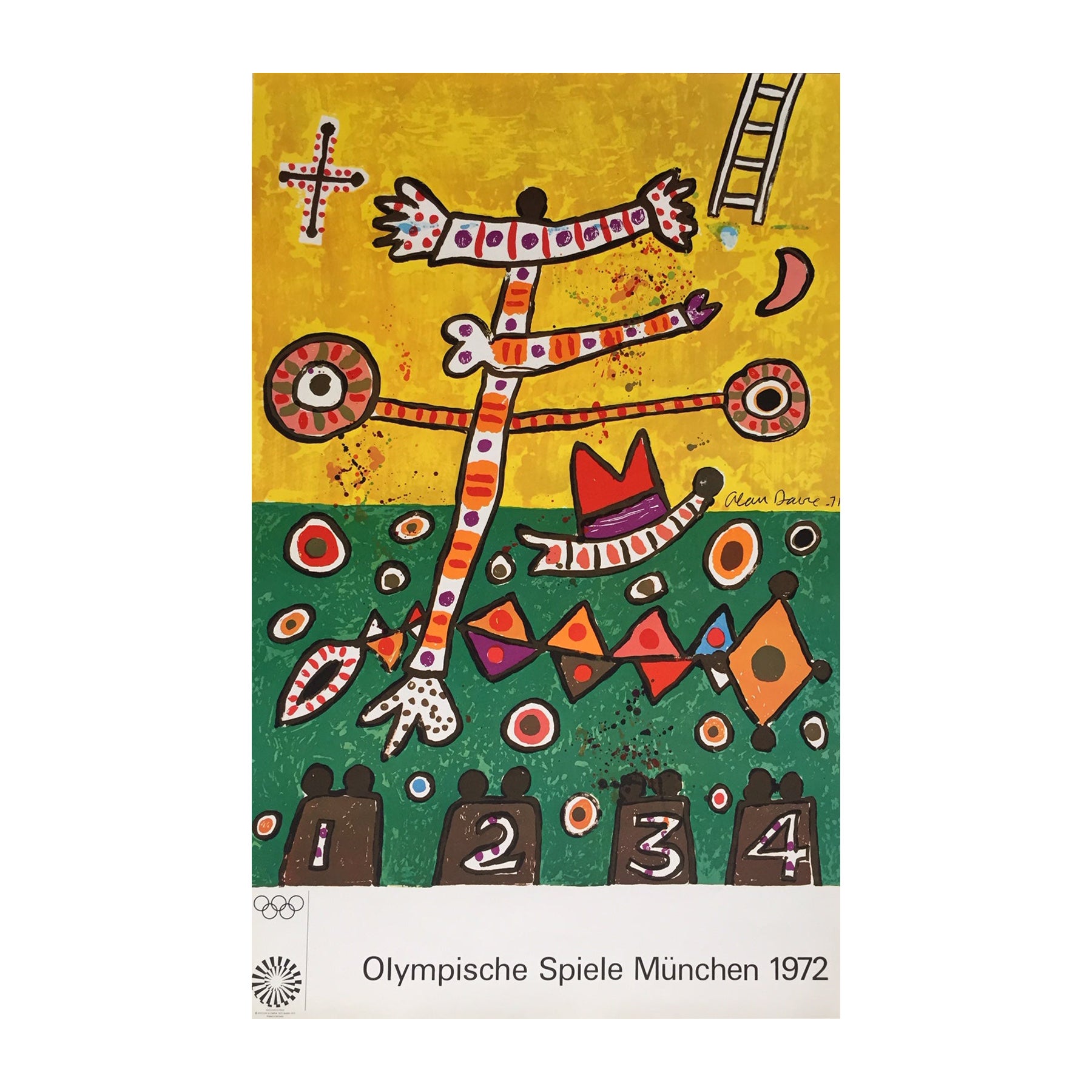 1972 Olympic Poster by Alan Davie For Sale