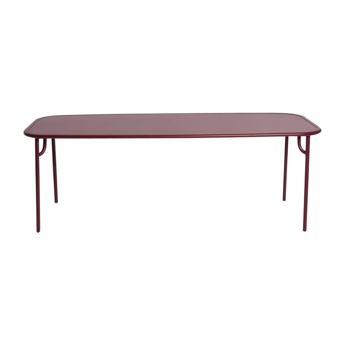 Petite Friture Week-End Large Plain Rectangular Dining Table in Burgundy, 2017 For Sale