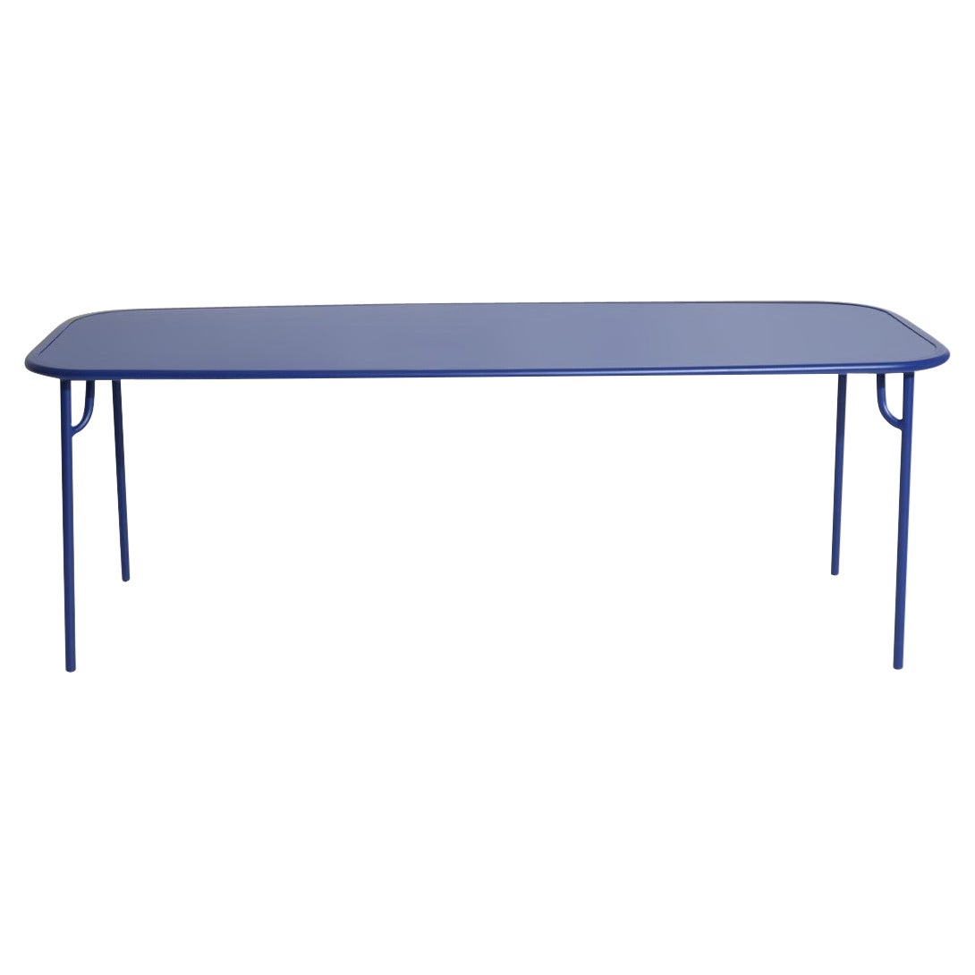 Petite Friture Week-End Large Plain Rectangular Dining Table in Blue Aluminium For Sale