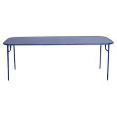 Petite Friture Week-End Large Plain Rectangular Dining Table in Blue Aluminium