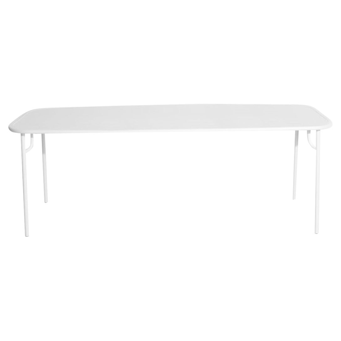 Petite Friture Week-End Large Plain Rectangular Dining Table in White Aluminium For Sale