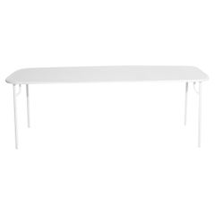 Petite Friture Week-End Large Plain Rectangular Dining Table in White Aluminium